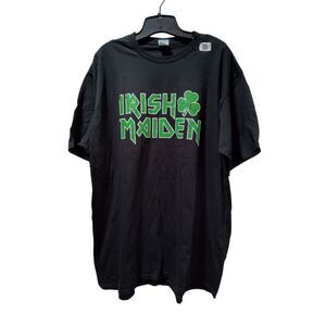Irish Maiden T-Shirt Men’s Women's 2XL Black Cotton Graphic Tee Unisex